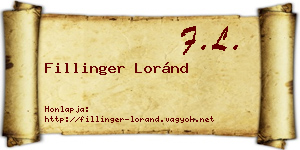 Fillinger Loránd névjegykártya